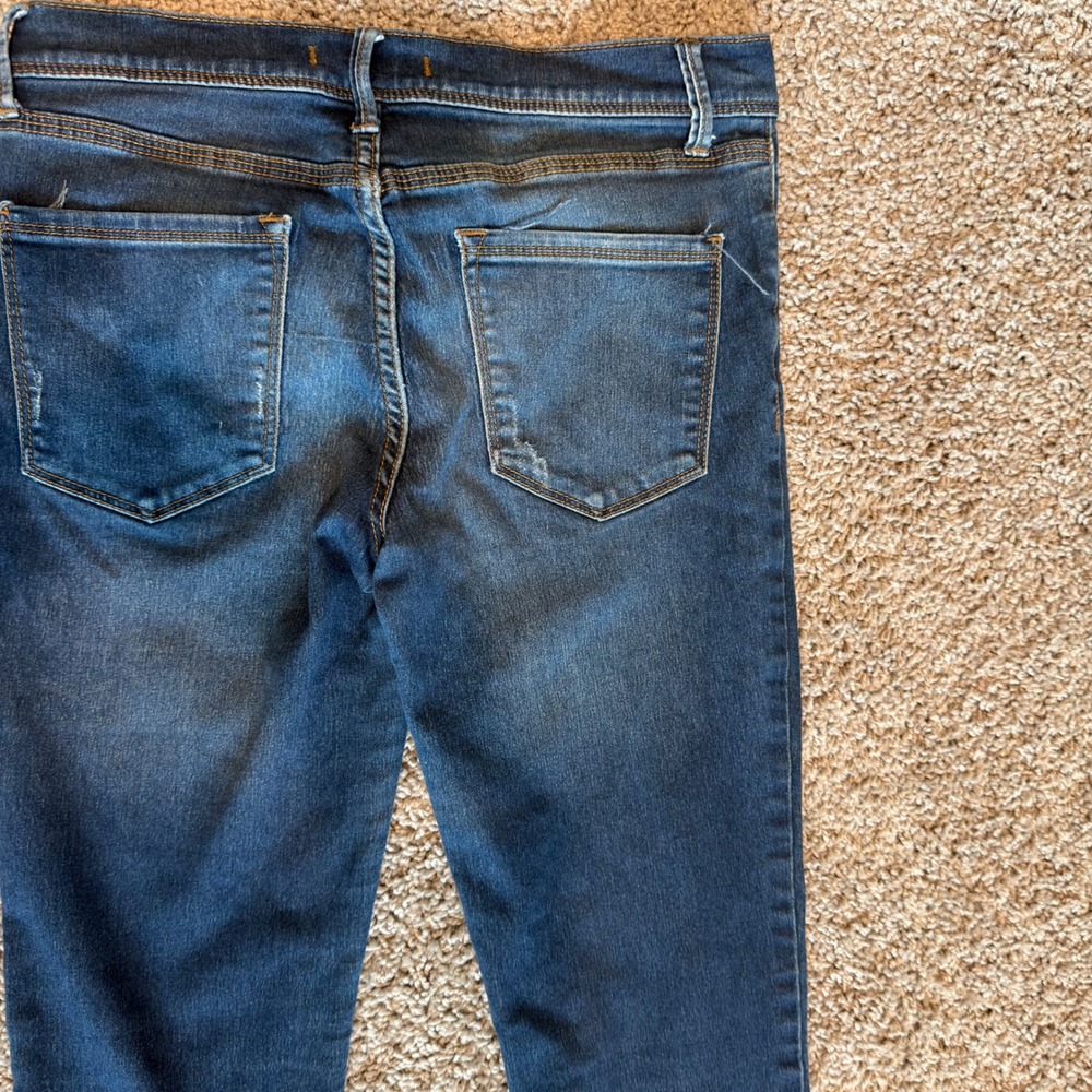 Free People Women Dark Wash Skinny Jeans Blue Denim Mid Rise Size 28 - Picture 9 of 12